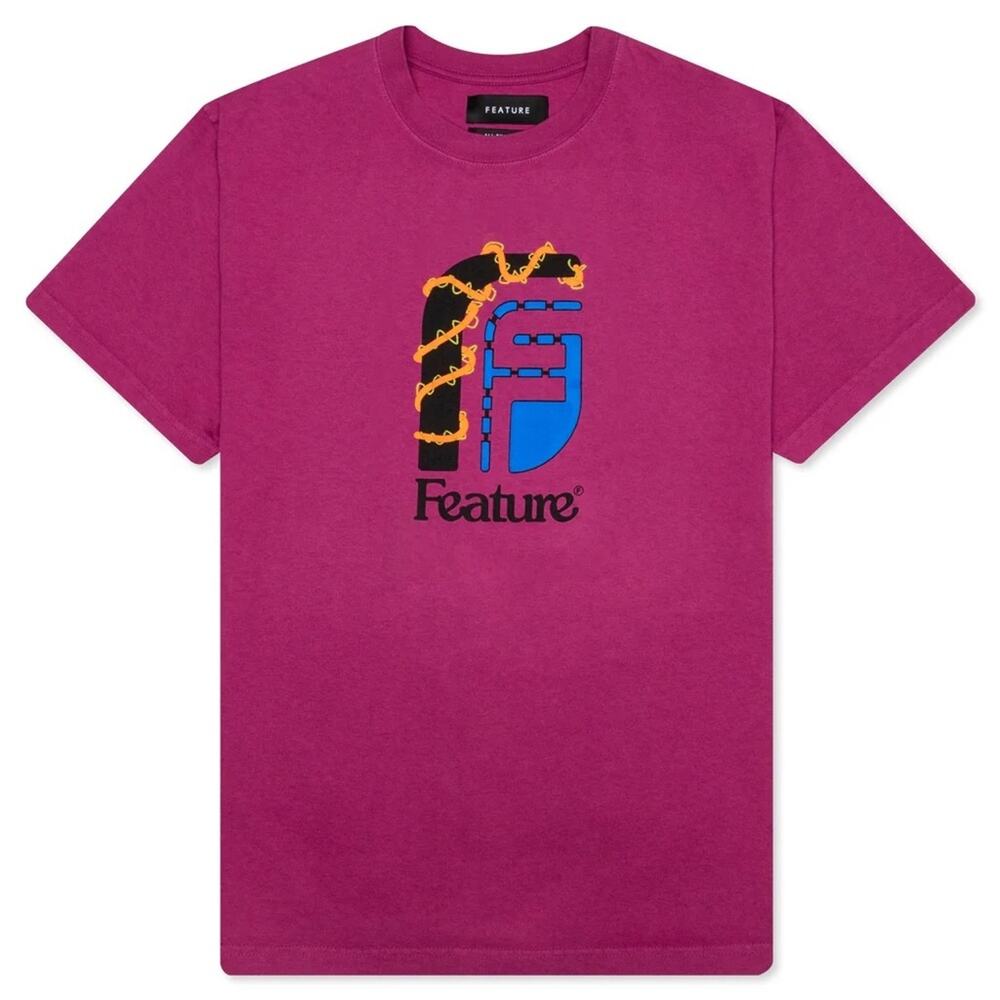 FEATURE Block Tee Magenta Haze Dimensional Art Short Sleeve XL